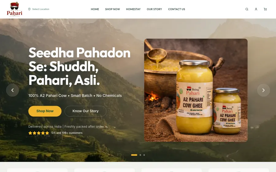Being Pahari, one of the e-commerce sites built by Maysha Soft