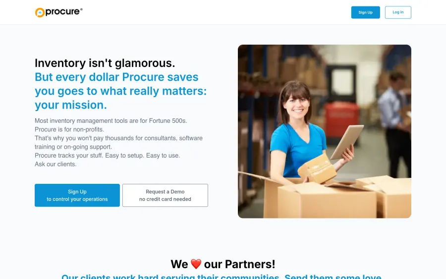 Procure nonprofit inventory management platform
